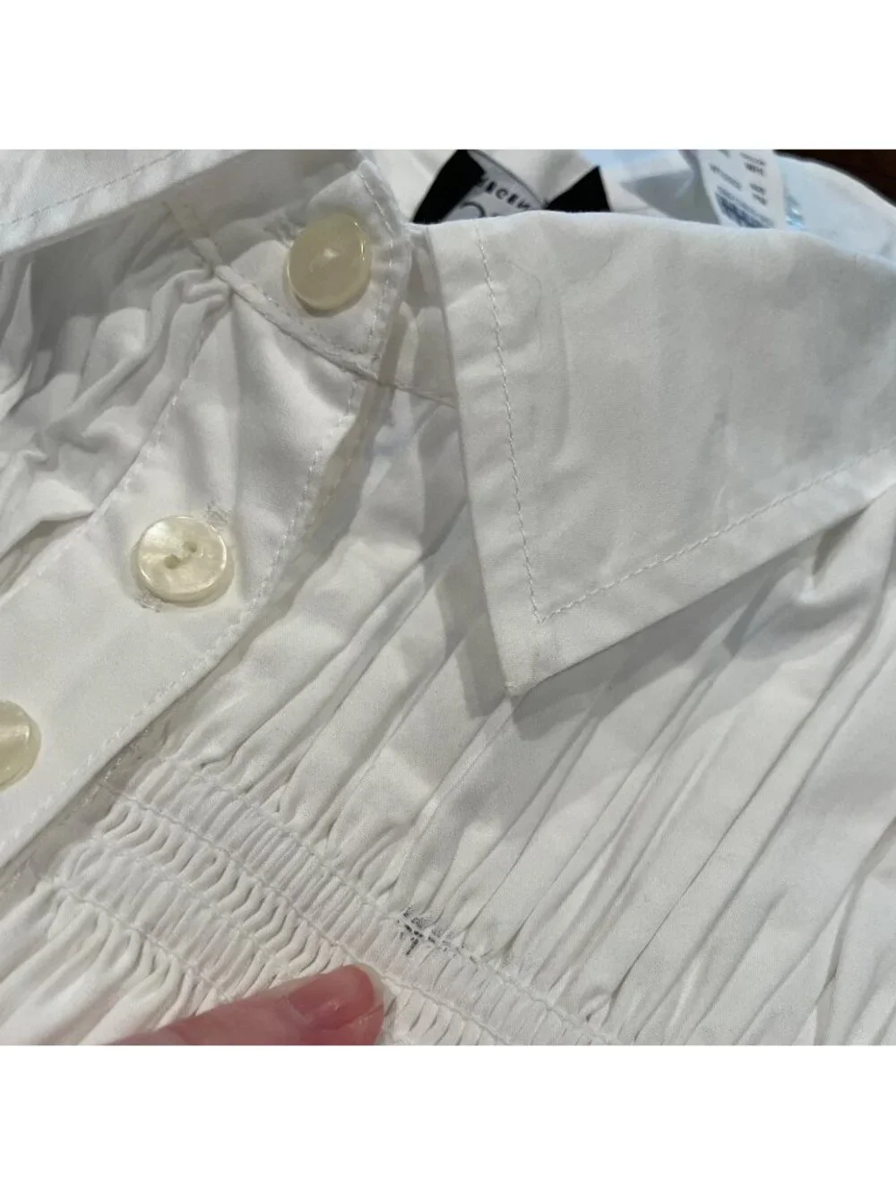 NWT J.Crew Petite Elsie Shirt-Dress MP White Smocked Midi Cotton Poplin A-Line